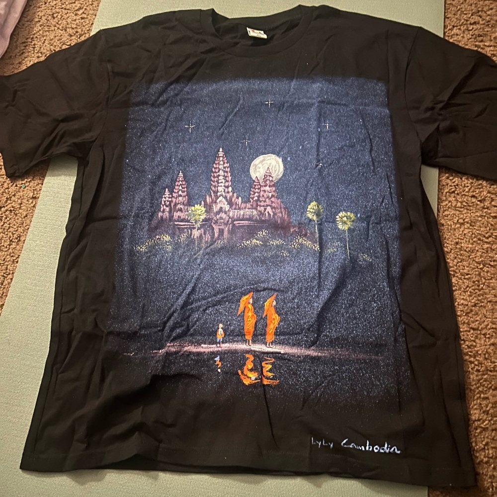 Cambodia Black Graphic T-Shirt